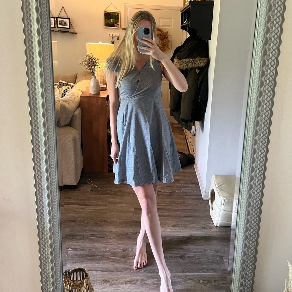 Checkered short sleeve dress
